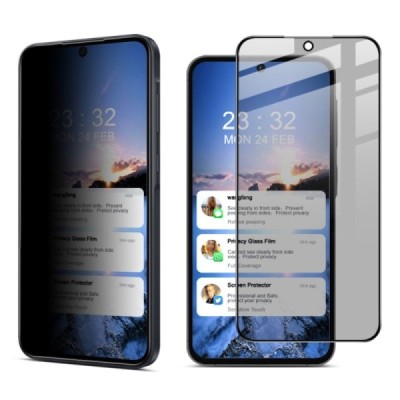 Samsung Galaxy A55, A35 "Imak" 9H Tempered Glass privacy enhanced protection black full coverage screen protector 0.26 mm | Prie