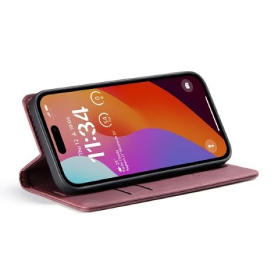 Huawei P20 Pro CaseMe Retro Solid Flip Case Book - Burgundy | Priedai.lt