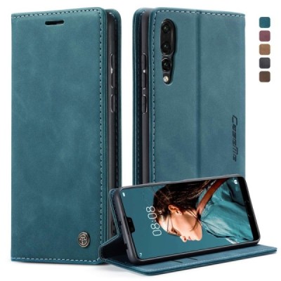Huawei P20 Pro CaseMe Retro Solid Flip Case Book - Green | Priedai.lt