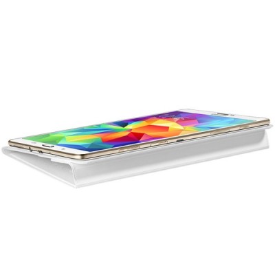 Originalus Samsung Galaxy Tab S 8.4 (T705, T700) Book Cover atverčiamas juodas odinis dėklas / Priedai.lt