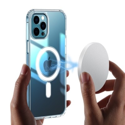 "Tubi" MagSafe Apple iPhone 13 mini clear (transparent) hard silicone TPU case back cover | Priedai.lt