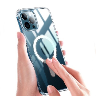 "Tubi" MagSafe Apple iPhone 13 mini clear (transparent) hard silicone TPU case back cover | Priedai.lt