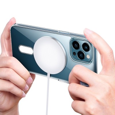 "Tubi" MagSafe Apple iPhone 13 mini clear (transparent) hard silicone TPU case back cover | Priedai.lt