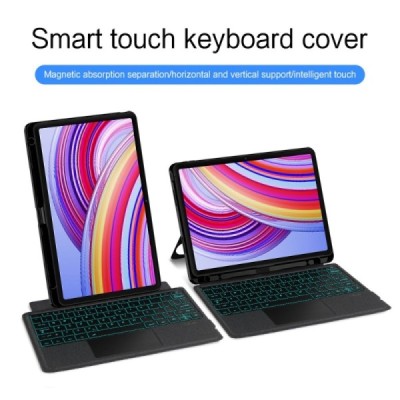 Xiaomi Redmi Pad Pro flip black leather case with bluetooth wireless keyboard | Priedai.lt