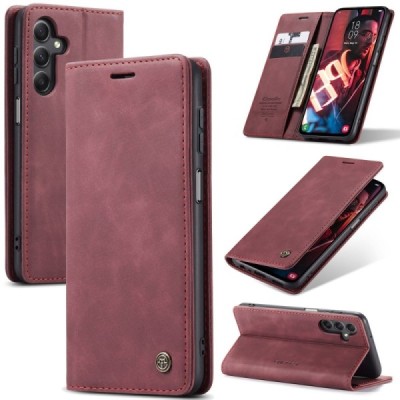 Samsung Galaxy A16 CaseMe Retro Solid Flip Case Book - Burgundy | Priedai.lt