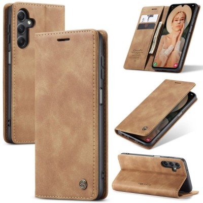 Samsung Galaxy A16 CaseMe Retro Solid Flip Case Book - Light Brown | Priedai.lt