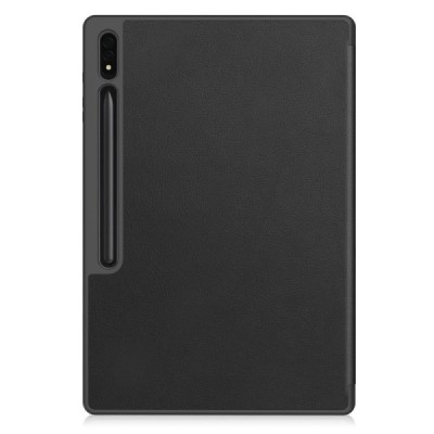 Samsung Galaxy Tab S10 Ultra, S9 Ultra, S8 Ultra flip-up black leather case - notebook with a place for the pen | Priedai.lt