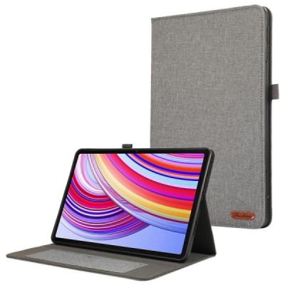 Xiaomi Redmi Pad Pro flip-up gray textile case - notebook with a place for the pen | Priedai.lt