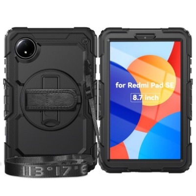 Xiaomi Redmi Pad SE 8,7 reinforced protection (360°) black kickstand case cover | Priedai.lt