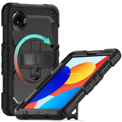 Xiaomi Redmi Pad SE 8,7 reinforced protection (360°) black kickstand case cover | Priedai.lt