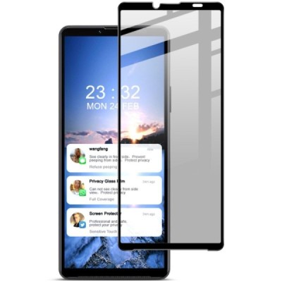 Sony Xperia 10 VI "Imak" 9H Tempered Glass privacy enhanced protection black full coverage screen protector 0.26 mm | Priedai.lt