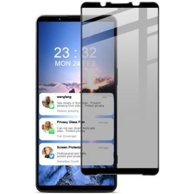 Sony Xperia 1 VI "Imak" 9H Tempered Glass privacy enhanced protection black full coverage screen protector 0.26 mm | Priedai.lt