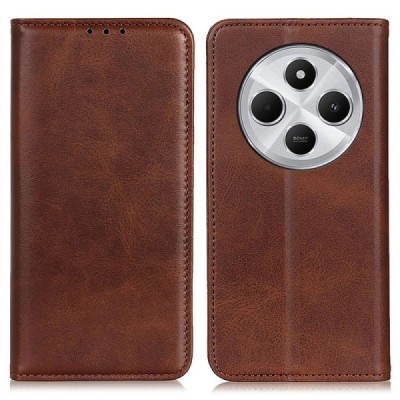 Redmi 14C 4G / 14R 5G / A4 5G / Poco C75 4G "Split" brown leather flip case - book | Priedai.lt