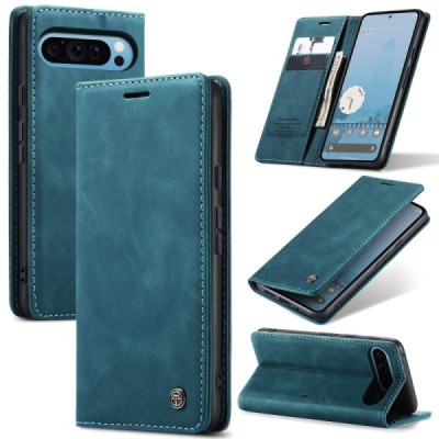 Google Pixel 9 Pro XL CaseMe Retro Solid Flip Case Book - Green | Priedai.lt