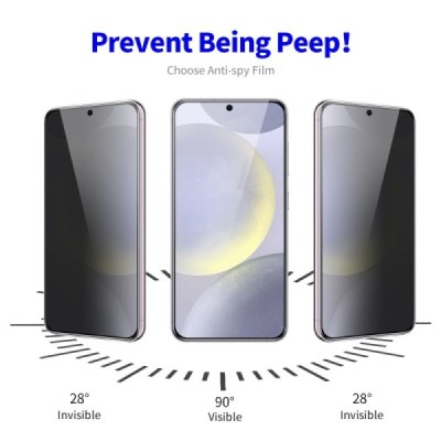 Samsung Galaxy S24 FE "Hat-Prince" 9H Tempered Glass privacy enhanced protection black full coverage screen protector | Priedai.