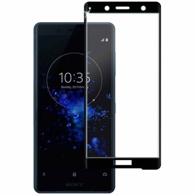 Sony Xperia XZ2 Compact "Mofi" 9H Tempered Glass reinforced protection black full coverage screen protector |Priedai.lt