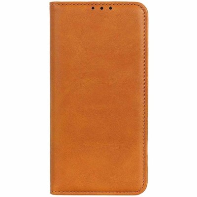 Samsung Galaxy S24 FE "Split" light brown leather flip case - book | Priedai.lt