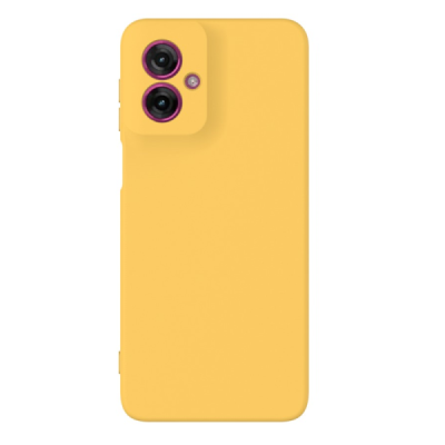 Motorola Moto G55 5G "Shell" hard liquid silicone (TPU) case yellow - cover | Priedai.lt