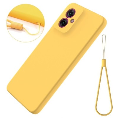 Motorola Moto G55 5G "Shell" hard liquid silicone (TPU) case yellow - cover | Priedai.lt