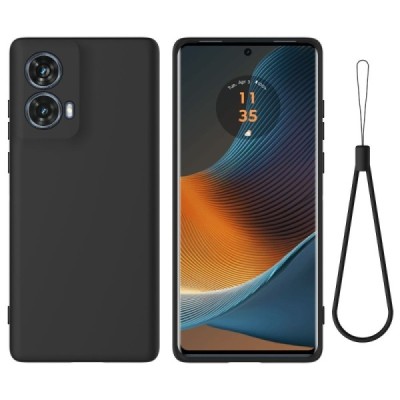 Motorola Moto G85 5G (S50 Neo 5G) "Shell" hard liquid silicone (TPU) case black - cover | Priedai.lt