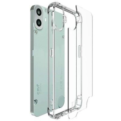 CMF Phone 1 "Imak" reinforced protection hard silicone TPU clear, transparent case - back | Priedai.lt