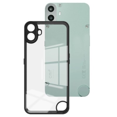 Nothing CMF Phone 1 "Imak" hard silicone TPU transparent (black edges) case | Priedai.lt