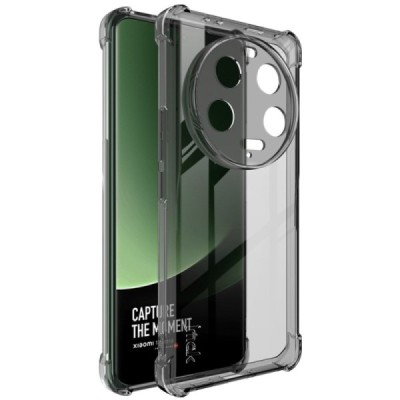 Xiaomi 13 Ultra "Imak" reinforced protection hard silicone TPU transparent, gray case - back | Priedai.lt