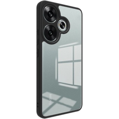Poco F6 5G "Imak" hard silicone TPU transparent (black edges) case | Priedai.lt