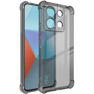Xiaomi Redmi Note 13 Pro 5G (Poco X6 5G) "Imak" reinforced protection hard silicone TPU transparent, gray case - back | Priedai.