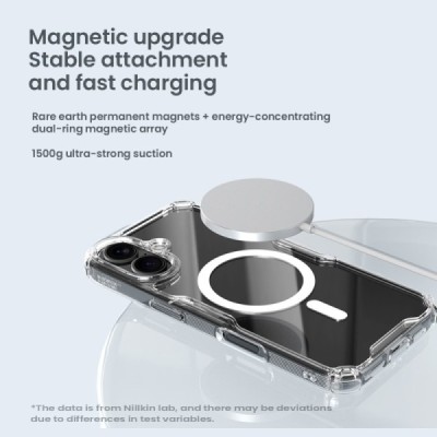 "Nillkin" Nature TPU Pro Magnetic MagSafe Apple iPhone 16 clear, transparent Hard Silicone Case Cover | Priedai.lt