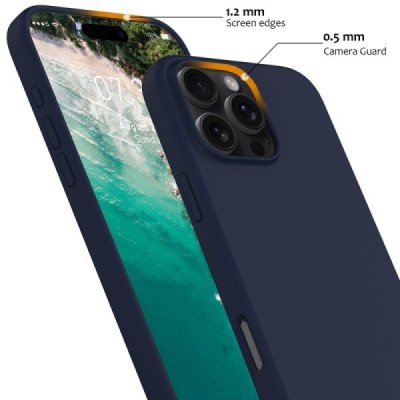 Apple iPhone 16 Pro "Shell" MagSafe Hard Silicone TPU Dark Blue Case Cover - Back | Priedai.lt