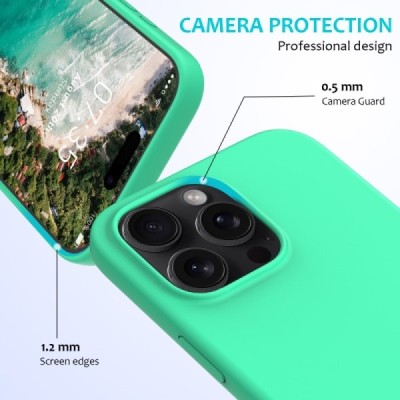 Apple iPhone 16 Pro "Shell" hard liquid silicone (TPU) green case - cover | Priedai.lt