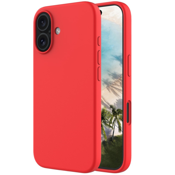 "Shell" hard silicone (TPU) case - red (iPhone 16)