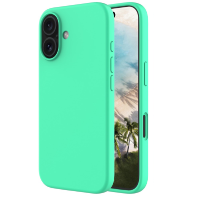 Apple iPhone 16 "Shell" hard liquid silicone (TPU) green case - cover | Priedai.lt