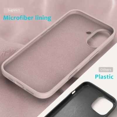 Apple iPhone 16 "Shell" hard liquid silicone (TPU) pink case - cover | Priedai.lt