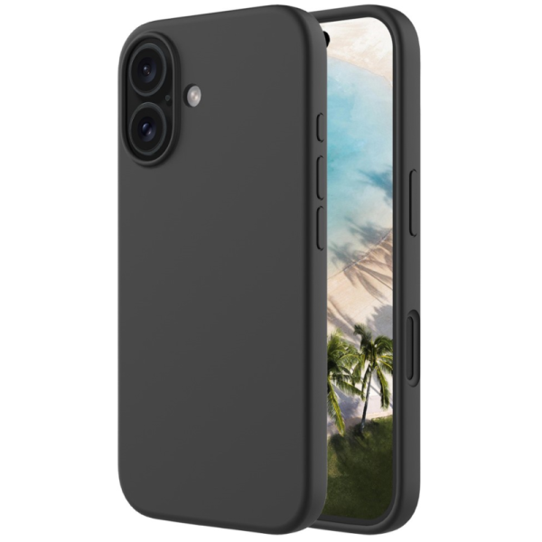 "Shell" hard silicone (TPU) case - black (iPhone 16 Plus)