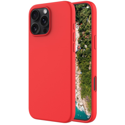 Apple iPhone 16 Pro Max "Shell" hard liquid silicone (TPU) case red - cover | Priedai.lt