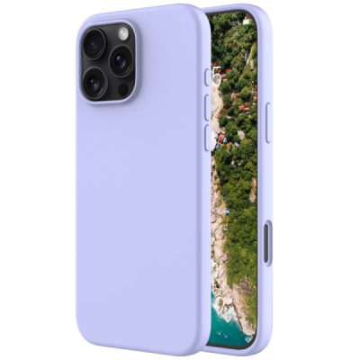 Apple iPhone 16 Pro Max "Shell" hard liquid silicone (TPU) purple case - cover | Priedai.lt