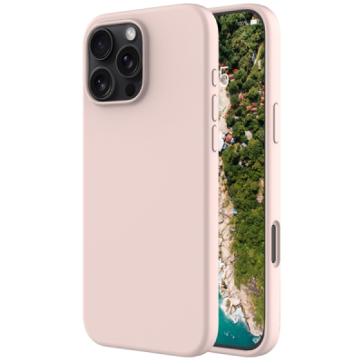 Apple iPhone 16 Pro Max "Shell" hard liquid silicone (TPU) pink case - cover | Priedai.lt