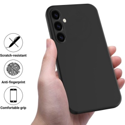 Samsung Galaxy S24 FE "Shell" hard liquid silicone (TPU) case black - cover | Priedai.lt