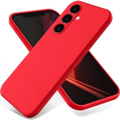 Samsung Galaxy S24 FE "Shell" hard liquid silicone (TPU) case red - cover | Priedai.lt