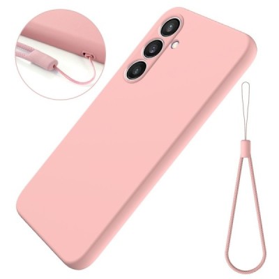 Samsung Galaxy S24 FE "Shell" hard liquid silicone (TPU) case pink - cover | Priedai.lt