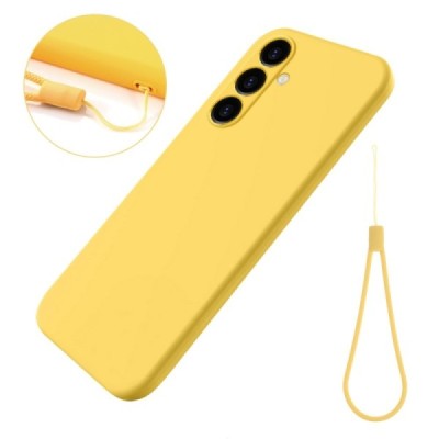 Samsung Galaxy S24 FE "Shell" hard liquid silicone (TPU) case yellow - cover | Priedai.lt