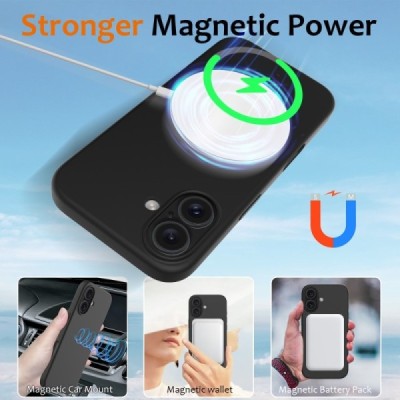 Apple iPhone 16 "Shell" MagSafe Hard Silicone TPU Black  Case Cover - Back | Priedai.lt