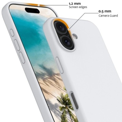 Apple iPhone 16 Plus "Shell" MagSafe Hard Silicone TPU White Case Cover - Back | Priedai.lt