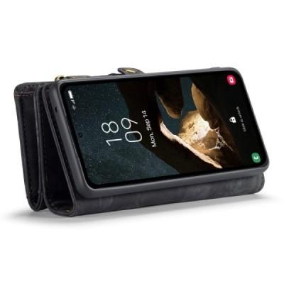Samsung Galaxy A55 5G (SM-A556) CaseMe Retro Solid Case with Detachable Wallet - Black | Priedai.lt
