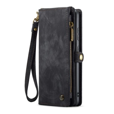 Samsung Galaxy A55 5G (SM-A556) CaseMe Retro Solid Case with Detachable Wallet - Black | Priedai.lt