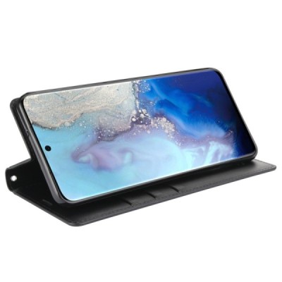 Samsung Galaxy S20 "Hanman" Leather Solid Flip Case Book - Black | Priedai.lt
