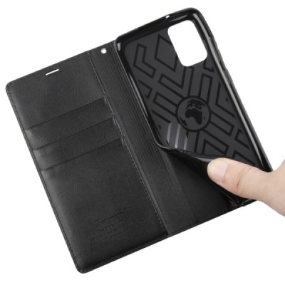 Samsung Galaxy S20 "Hanman" Leather Solid Flip Case Book - Black | Priedai.lt