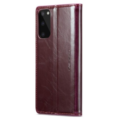 Samsung Galaxy S20 CaseMe Leather Solid Flip Case Book - Burgundy | Priedai.lt
